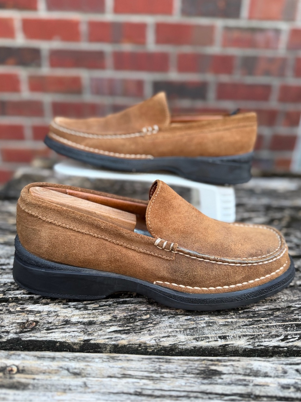 Martin Dingman CountryAire Venetian Men’s Sz 9.5 Suede Leather Slip-On Loafers